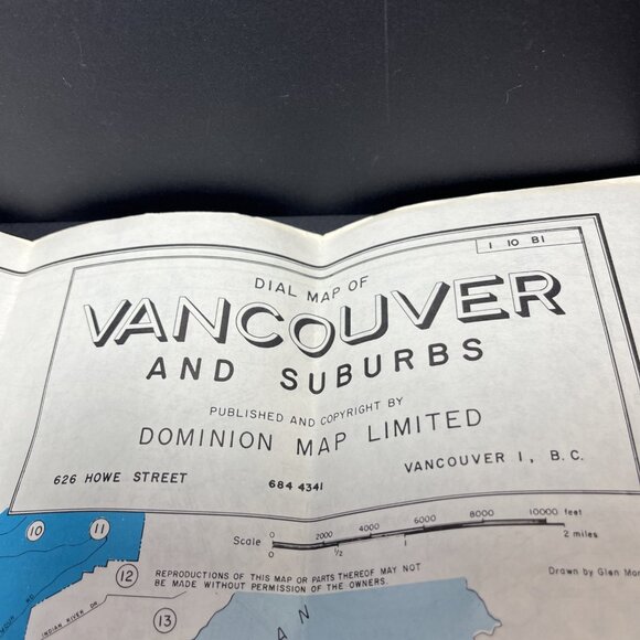 VTG Dominion Maps Dail Map Of The City Of Vancouver And Adjacent Municipalities - Picture 5 of 13